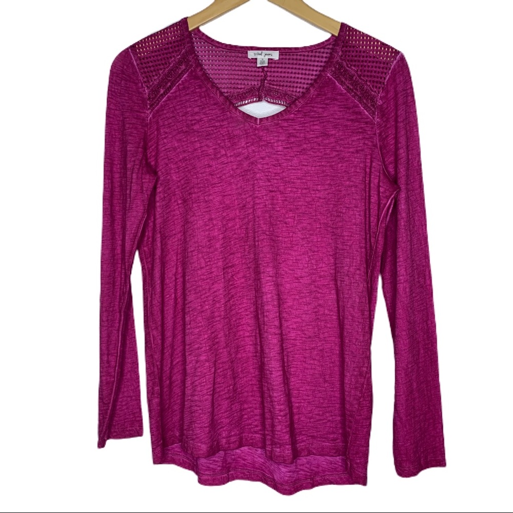 Tribal Jeans Plum Stone Washed‎ Cotton Tee NWOT